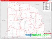 Saunders County, NE <br /> Wall Map <br /> Zip Code <br /> Red Line Style 2025 Map
