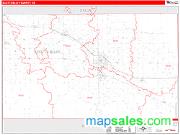 Scotts Bluff County, NE <br /> Wall Map <br /> Zip Code <br /> Red Line Style 2025 Map
