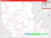 Washington County, NE <br /> Wall Map <br /> Zip Code <br /> Red Line Style 2025 Map
