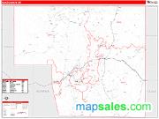 Elko County, NV <br /> Wall Map <br /> Zip Code <br /> Red Line Style 2025 Map