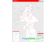 Lyon County, NV <br /> Wall Map <br /> Zip Code <br /> Red Line Style 2025 Map