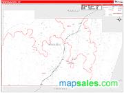 Pershing County, NV <br /> Wall Map <br /> Zip Code <br /> Red Line Style 2025 Map