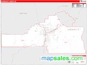 Carson City County, NV <br /> Wall Map <br /> Zip Code <br /> Red Line Style 2025 Map