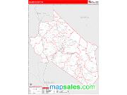 Belknap County, NH <br /> Wall Map <br /> Zip Code <br /> Red Line Style 2025 Map
