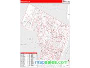 Bergen County, NJ <br /> Wall Map <br /> Zip Code <br /> Red Line Style 2025 Map