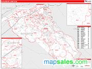 Gloucester County, NJ <br /> Wall Map <br /> Zip Code <br /> Red Line Style 2025 Map