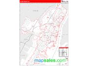 Hudson County, NJ <br /> Wall Map <br /> Zip Code <br /> Red Line Style 2025 Map