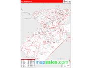 Middlesex County, NJ <br /> Wall Map <br /> Zip Code <br /> Red Line Style 2025 Map