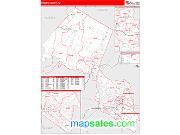 Passaic County, NJ <br /> Wall Map <br /> Zip Code <br /> Red Line Style 2025 Map
