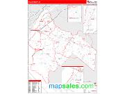 Salem County, NJ <br /> Wall Map <br /> Zip Code <br /> Red Line Style 2025 Map