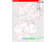 Somerset County, NJ <br /> Wall Map <br /> Zip Code <br /> Red Line Style 2025 Map
