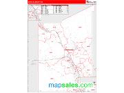 Dona Ana County, NM <br /> Wall Map <br /> Zip Code <br /> Red Line Style 2025 Map