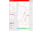 Lea County, NM <br /> Wall Map <br /> Zip Code <br /> Red Line Style 2025 Map