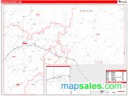 McKinley County, NM <br /> Wall Map <br /> Zip Code <br /> Red Line Style 2025 Map