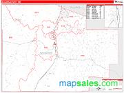 Socorro County, NM <br /> Wall Map <br /> Zip Code <br /> Red Line Style 2025 Map
