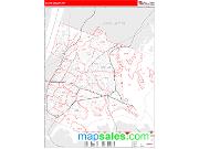 Bronx County, NY <br /> Wall Map <br /> Zip Code <br /> Red Line Style 2025 Map