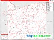 Cattaraugus County, NY <br /> Wall Map <br /> Zip Code <br /> Red Line Style 2025 Map