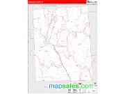 Cortland County, NY <br /> Wall Map <br /> Zip Code <br /> Red Line Style 2025 Map