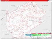 Delaware County, NY <br /> Wall Map <br /> Zip Code <br /> Red Line Style 2025 Map