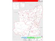 Essex County, NY <br /> Wall Map <br /> Zip Code <br /> Red Line Style 2025 Map