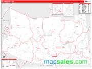 Fulton County, NY <br /> Wall Map <br /> Zip Code <br /> Red Line Style 2025 Map