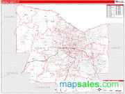 Monroe County, NY <br /> Wall Map <br /> Zip Code <br /> Red Line Style 2025 Map