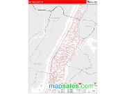 New York County, NY <br /> Wall Map <br /> Zip Code <br /> Red Line Style 2025 Map