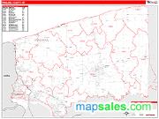 Niagara County, NY <br /> Wall Map <br /> Zip Code <br /> Red Line Style 2025 Map
