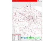 Onondaga County, NY <br /> Wall Map <br /> Zip Code <br /> Red Line Style 2025 Map