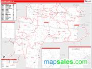 Ontario County, NY <br /> Wall Map <br /> Zip Code <br /> Red Line Style 2025 Map