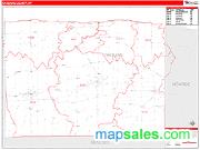 Orleans County, NY <br /> Wall Map <br /> Zip Code <br /> Red Line Style 2025 Map