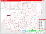 Oswego County, NY <br /> Wall Map <br /> Zip Code <br /> Red Line Style 2025 Map
