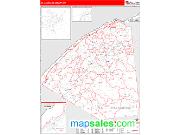 St. Lawrence County, NY <br /> Wall Map <br /> Zip Code <br /> Red Line Style 2025 Map