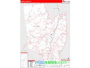 Saratoga County, NY <br /> Wall Map <br /> Zip Code <br /> Red Line Style 2025 Map