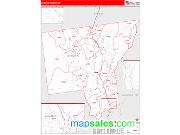 Warren County, NY <br /> Wall Map <br /> Zip Code <br /> Red Line Style 2025 Map
