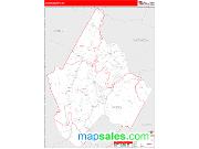 Avery County, NC <br /> Wall Map <br /> Zip Code <br /> Red Line Style 2025 Map