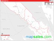 Camden County, NC <br /> Wall Map <br /> Zip Code <br /> Red Line Style 2025 Map