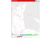 Chowan County, NC <br /> Wall Map <br /> Zip Code <br /> Red Line Style 2025 Map