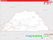 Clay County, NC <br /> Wall Map <br /> Zip Code <br /> Red Line Style 2025 Map