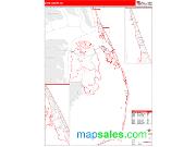 Dare County, NC <br /> Wall Map <br /> Zip Code <br /> Red Line Style 2025 Map