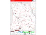 Duplin County, NC <br /> Wall Map <br /> Zip Code <br /> Red Line Style 2025 Map