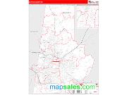 Durham County, NC <br /> Wall Map <br /> Zip Code <br /> Red Line Style 2025 Map