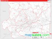Forsyth County, NC <br /> Wall Map <br /> Zip Code <br /> Red Line Style 2025 Map