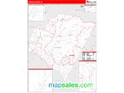 Franklin County, NC <br /> Wall Map <br /> Zip Code <br /> Red Line Style 2025 Map