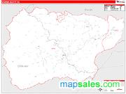 Graham County, NC <br /> Wall Map <br /> Zip Code <br /> Red Line Style 2025 Map