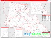 Halifax County, NC <br /> Wall Map <br /> Zip Code <br /> Red Line Style 2025 Map