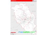 Haywood County, NC <br /> Wall Map <br /> Zip Code <br /> Red Line Style 2025 Map