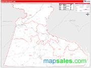Hertford County, NC <br /> Wall Map <br /> Zip Code <br /> Red Line Style 2025 Map