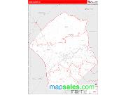 Hoke County, NC <br /> Wall Map <br /> Zip Code <br /> Red Line Style 2025 Map