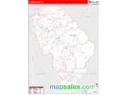 Jackson County, NC <br /> Wall Map <br /> Zip Code <br /> Red Line Style 2025 Map